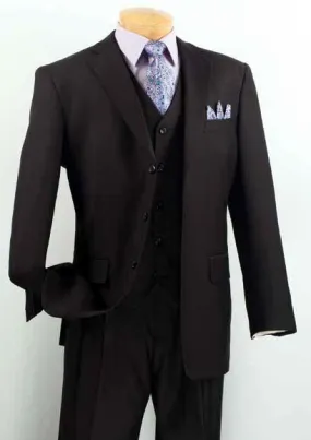 Men's Classic Three Piece ,3 buttons Suit Color Black