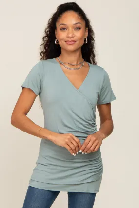 Mint Wrap Front Nursing Top