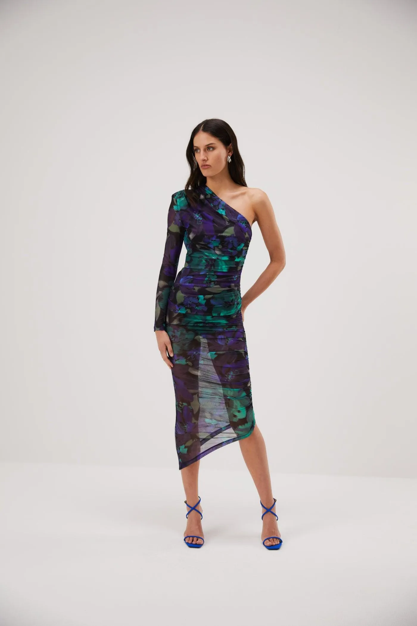 Misha Ramona Mesh Midi Dress - Water Color Floral