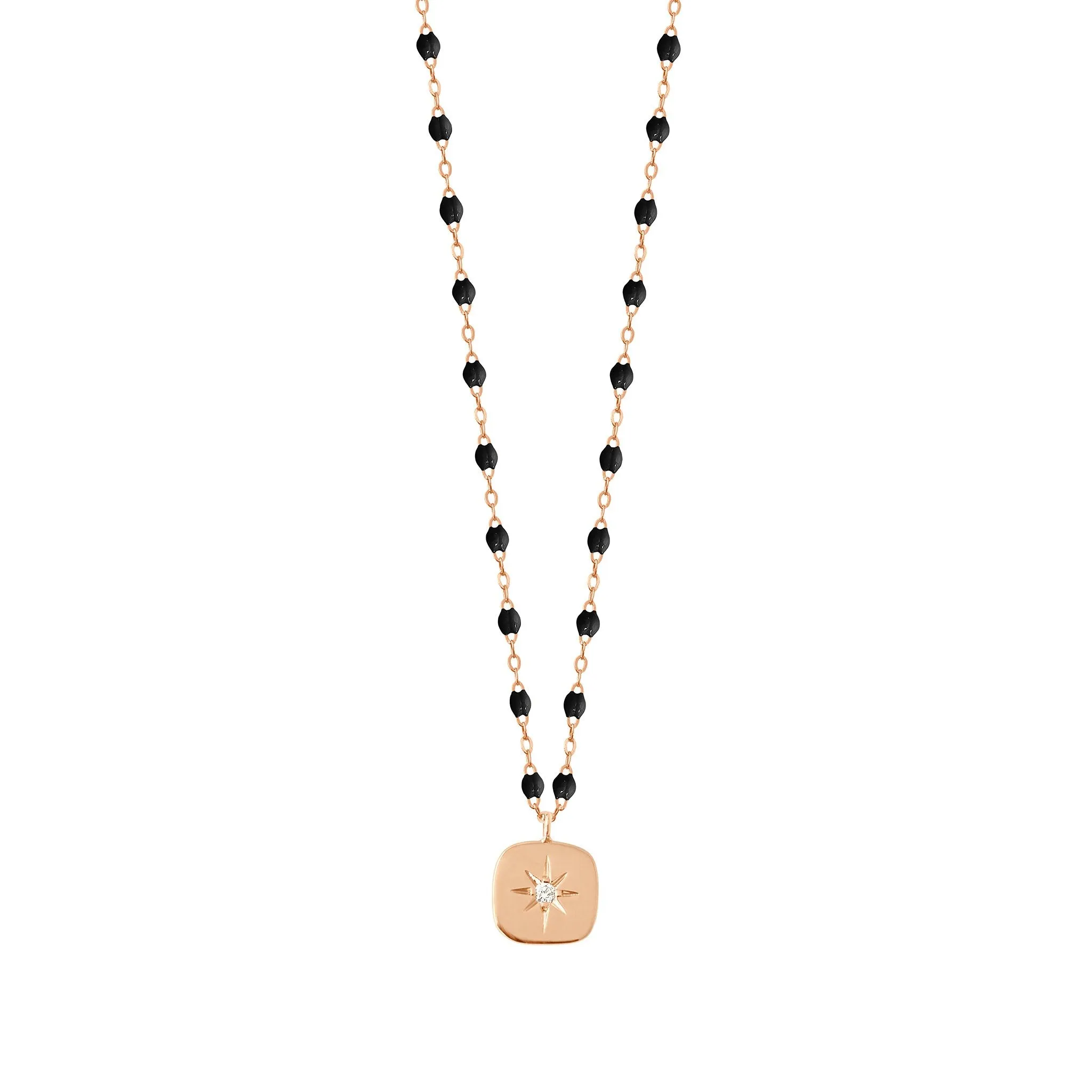 Miss Gigi Black diamond necklace, Rose Gold, 16.5"