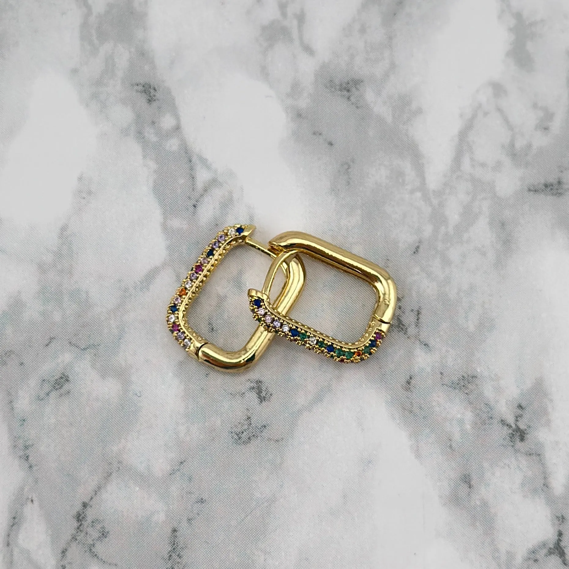 Multicolored Zircon Hoops