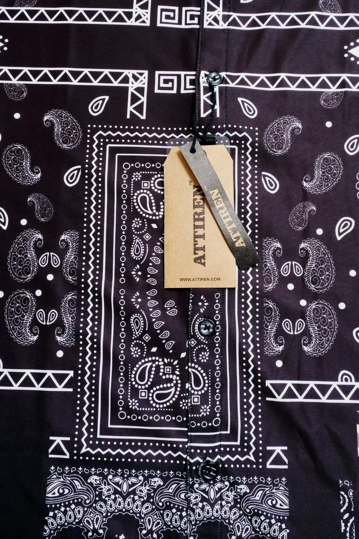 Paisley Black Oversized  Shirt