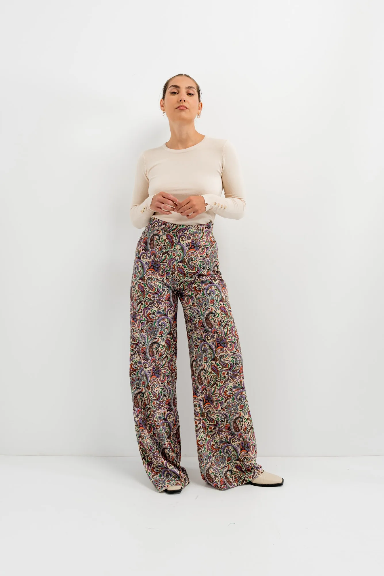 Pantaloni con stampa Paisley