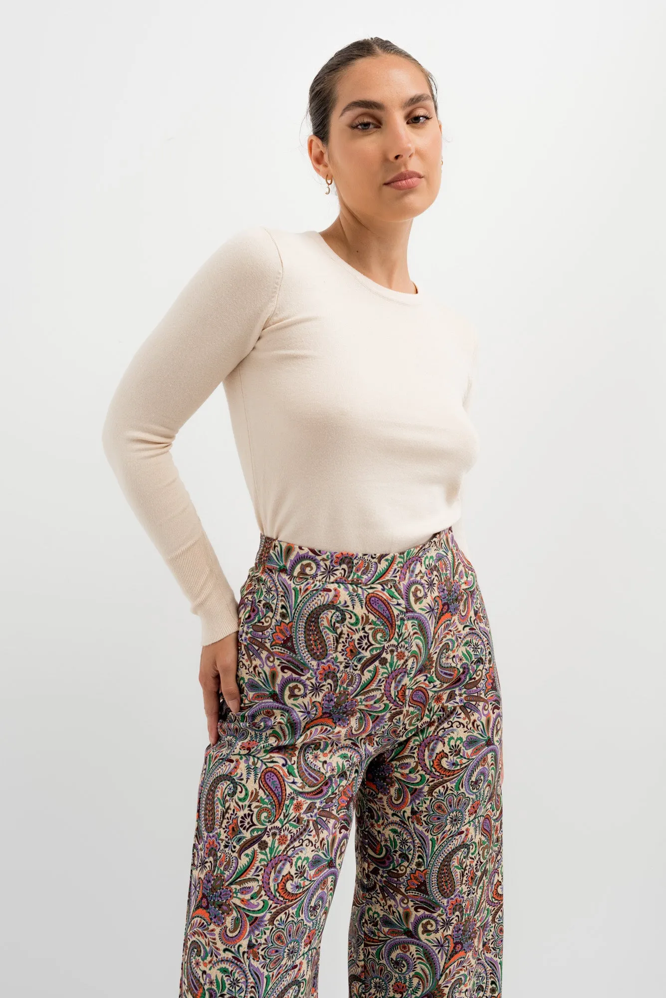 Pantaloni con stampa Paisley