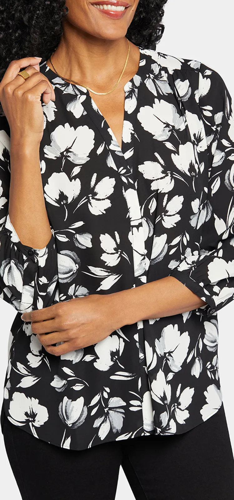 Pintuck Blouse Bloemenprint | Bellefontaine