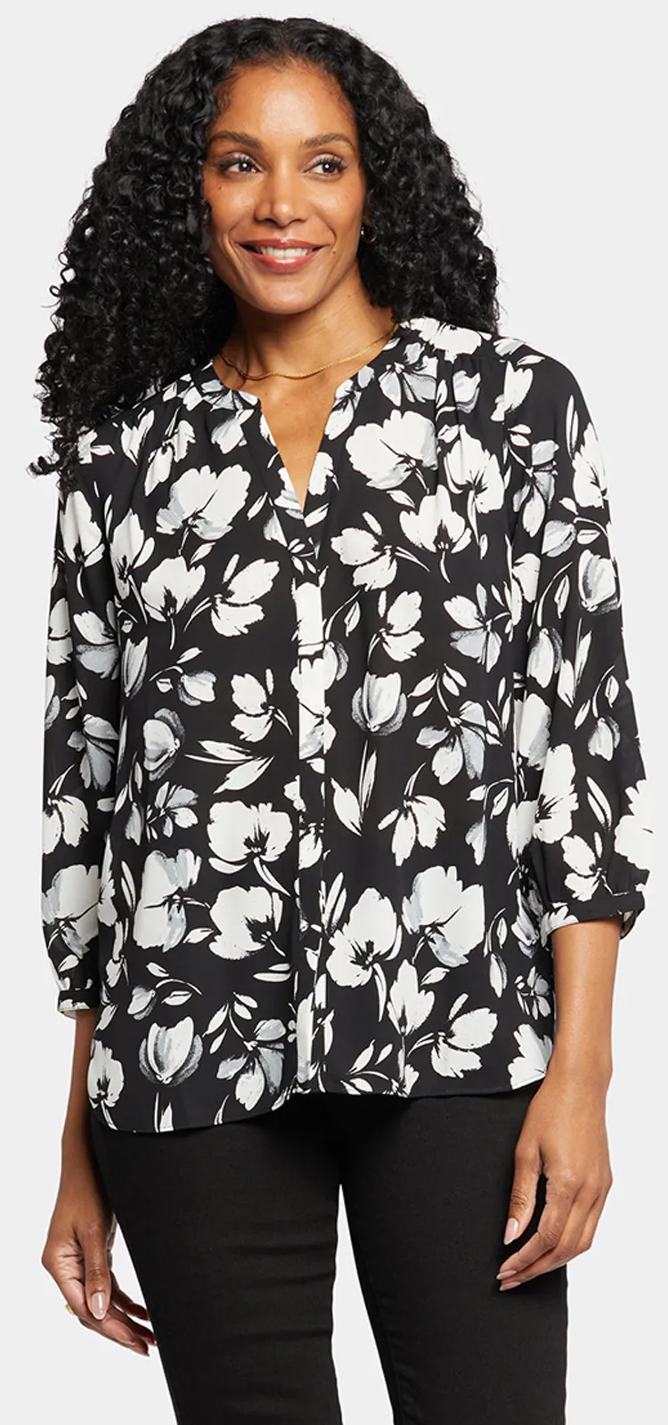 Pintuck Blouse Bloemenprint | Bellefontaine