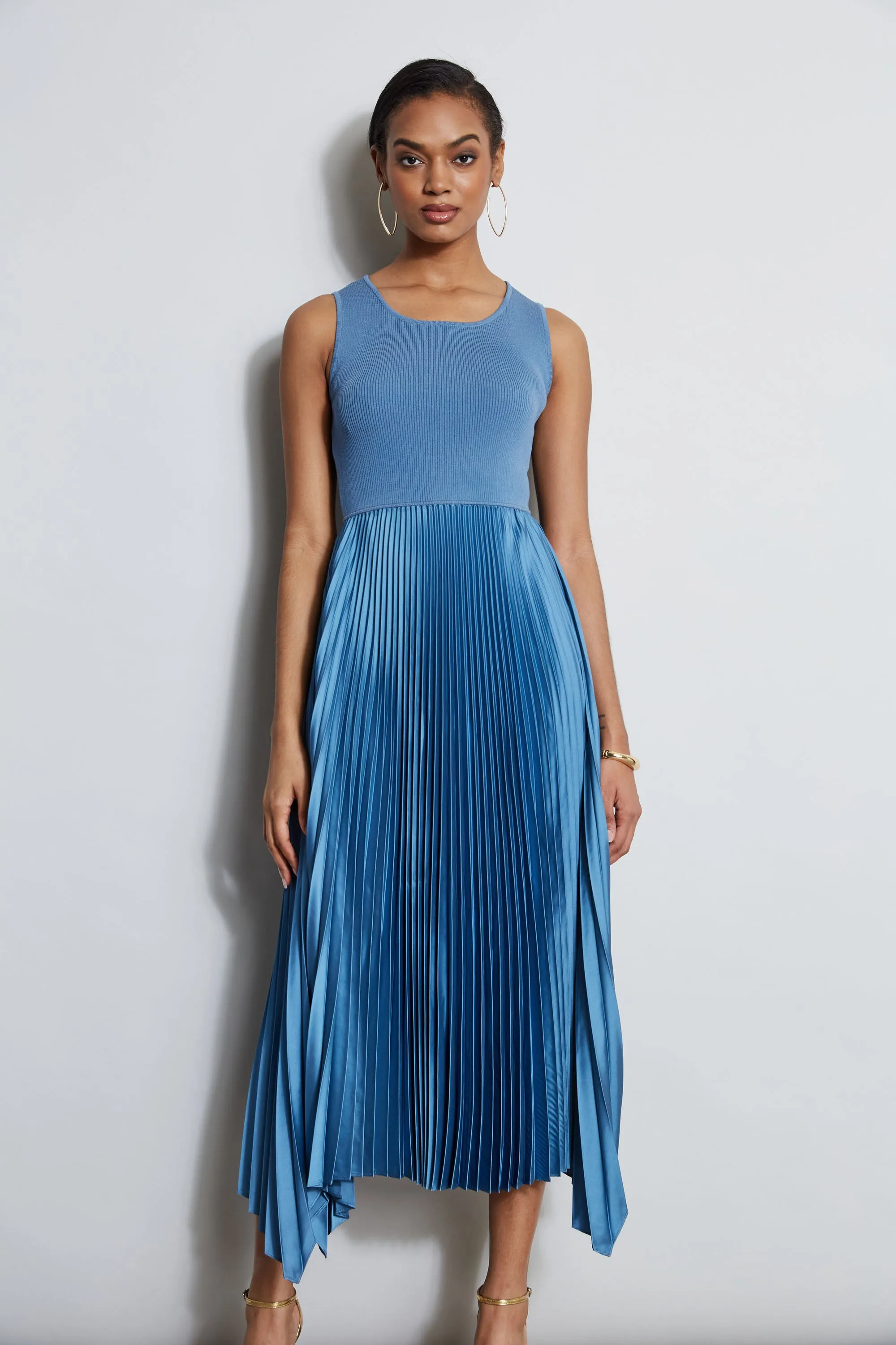 Pleated Midi Dress