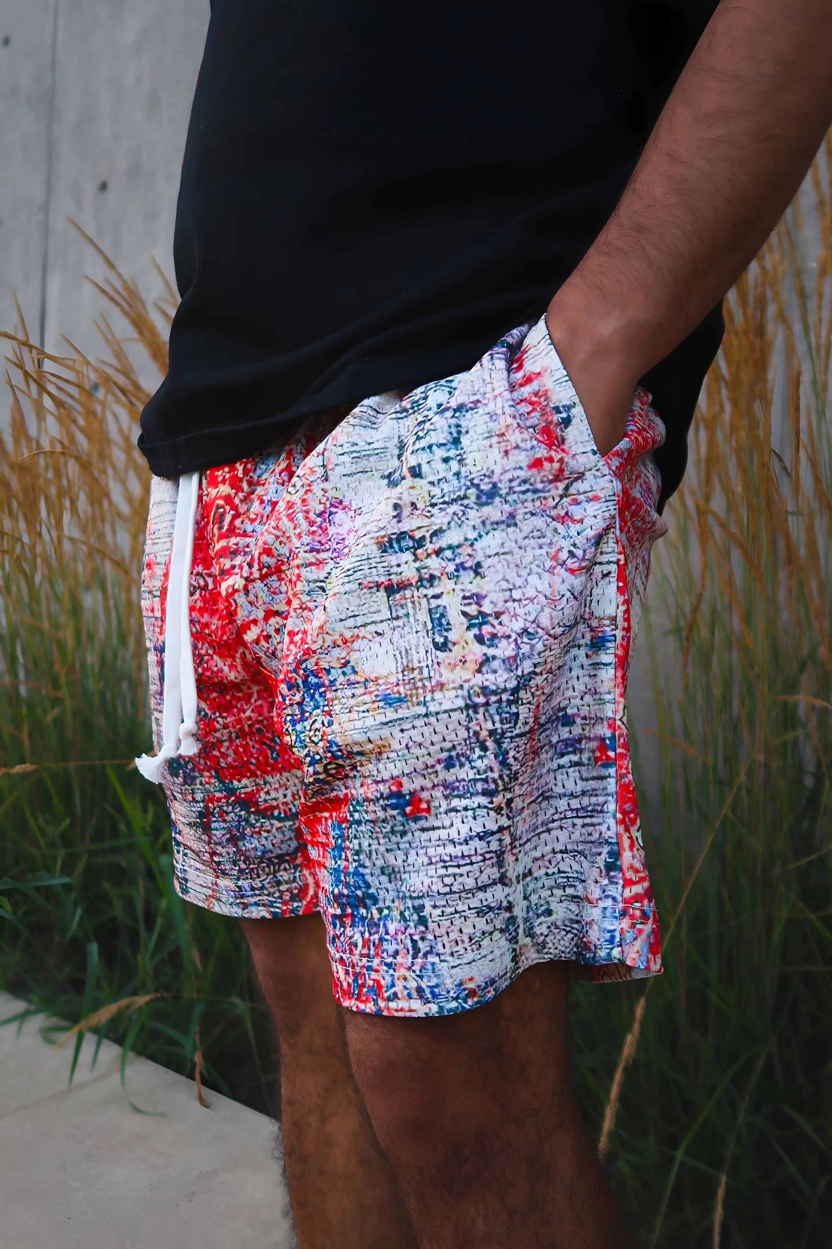 Red Paisley Shorts