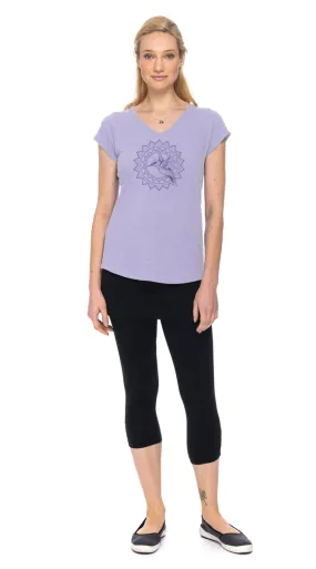 Sasha Tee - wisteria hummingbird - org.cotton