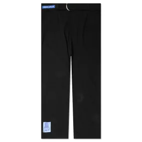 Seersucker Pleated Pant - Black