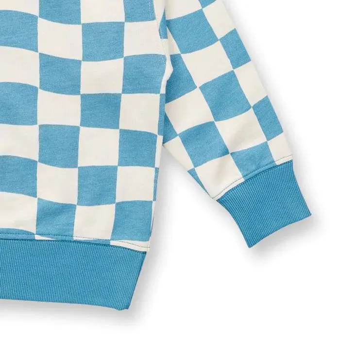 Sense Organics Blue Checker Liam Hoodie