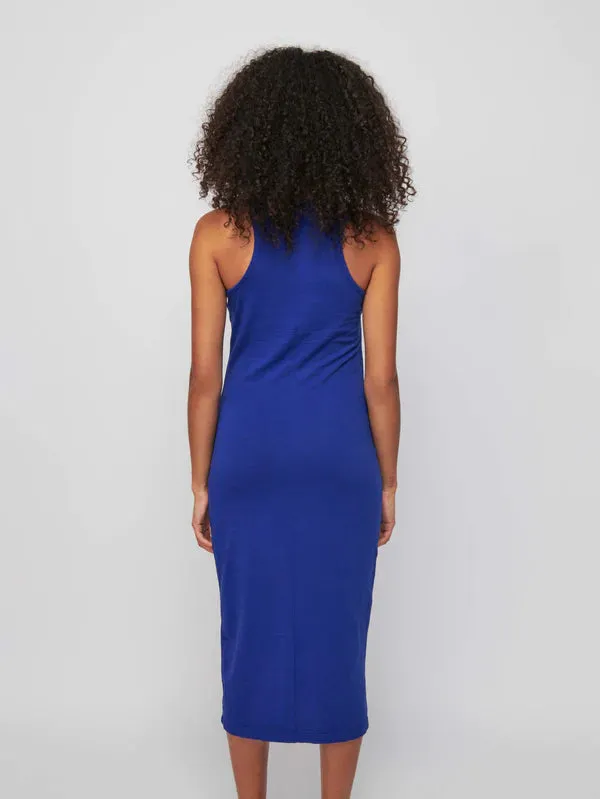 SEVAN DRESS WITH BUTTON DETAIL (COBALT) - NATION