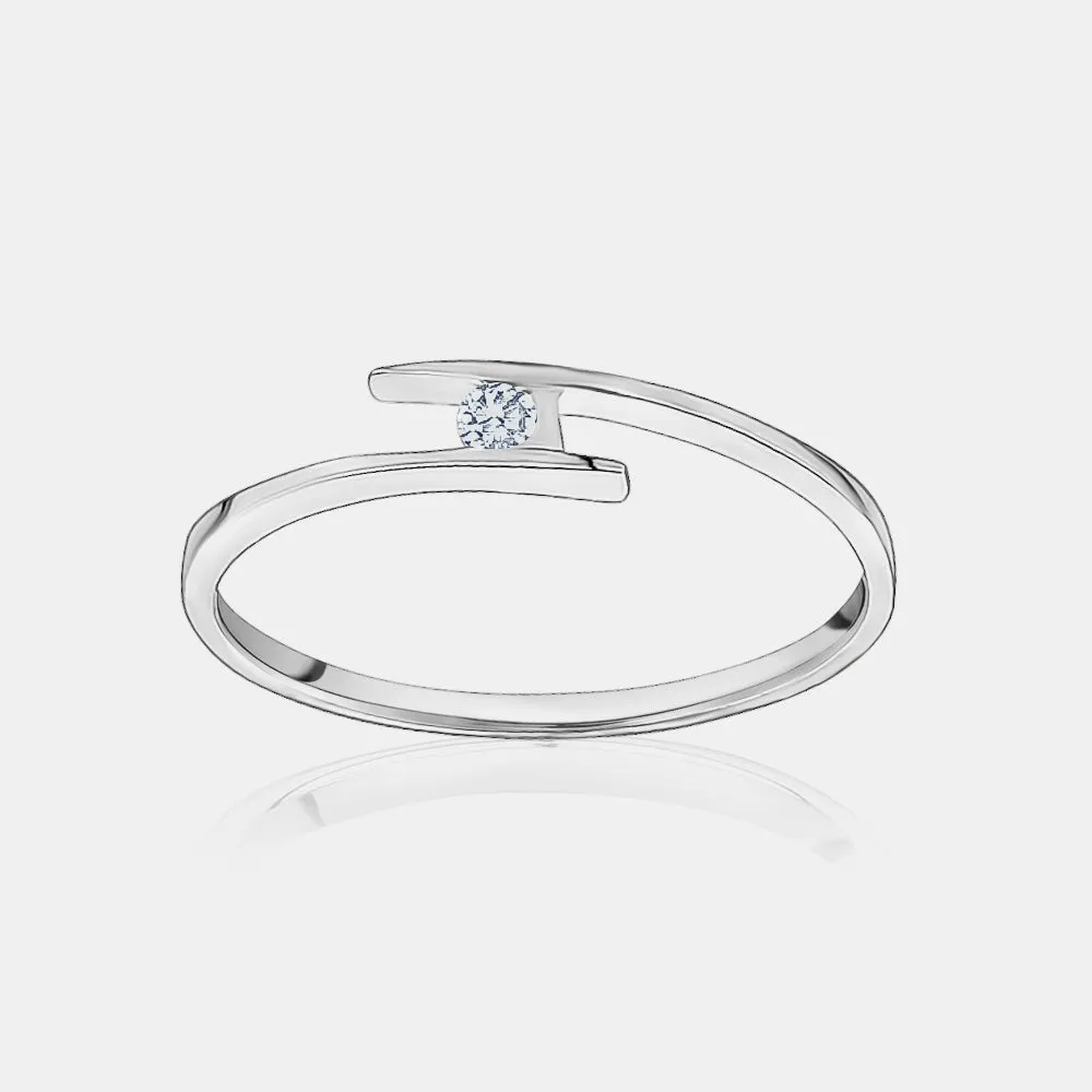 Single Diamond Wrap Ring