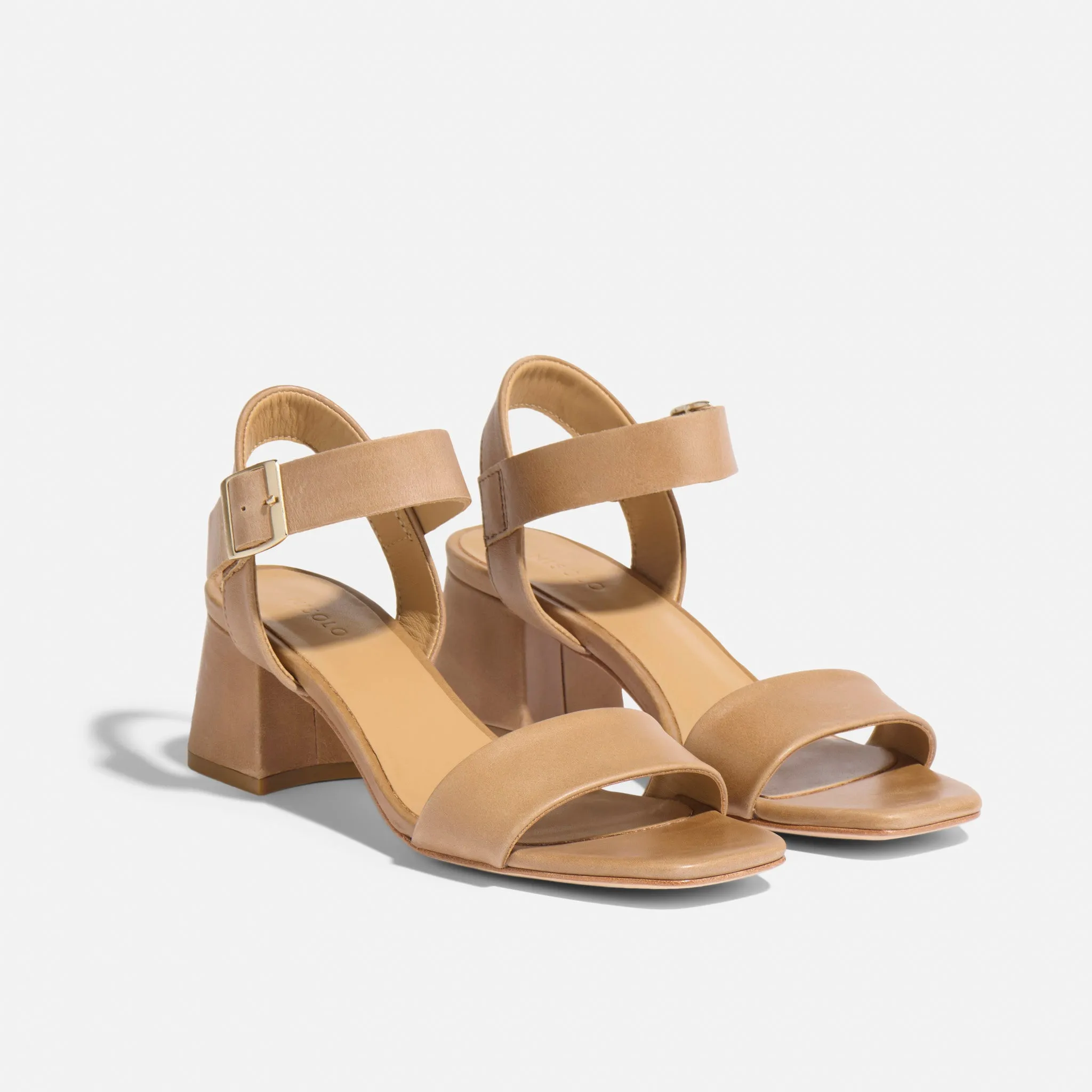 Stella Go-To Block Heel Sandal Almond