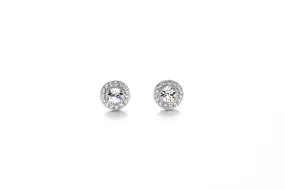 Sterling silver white swarovski crystal earring