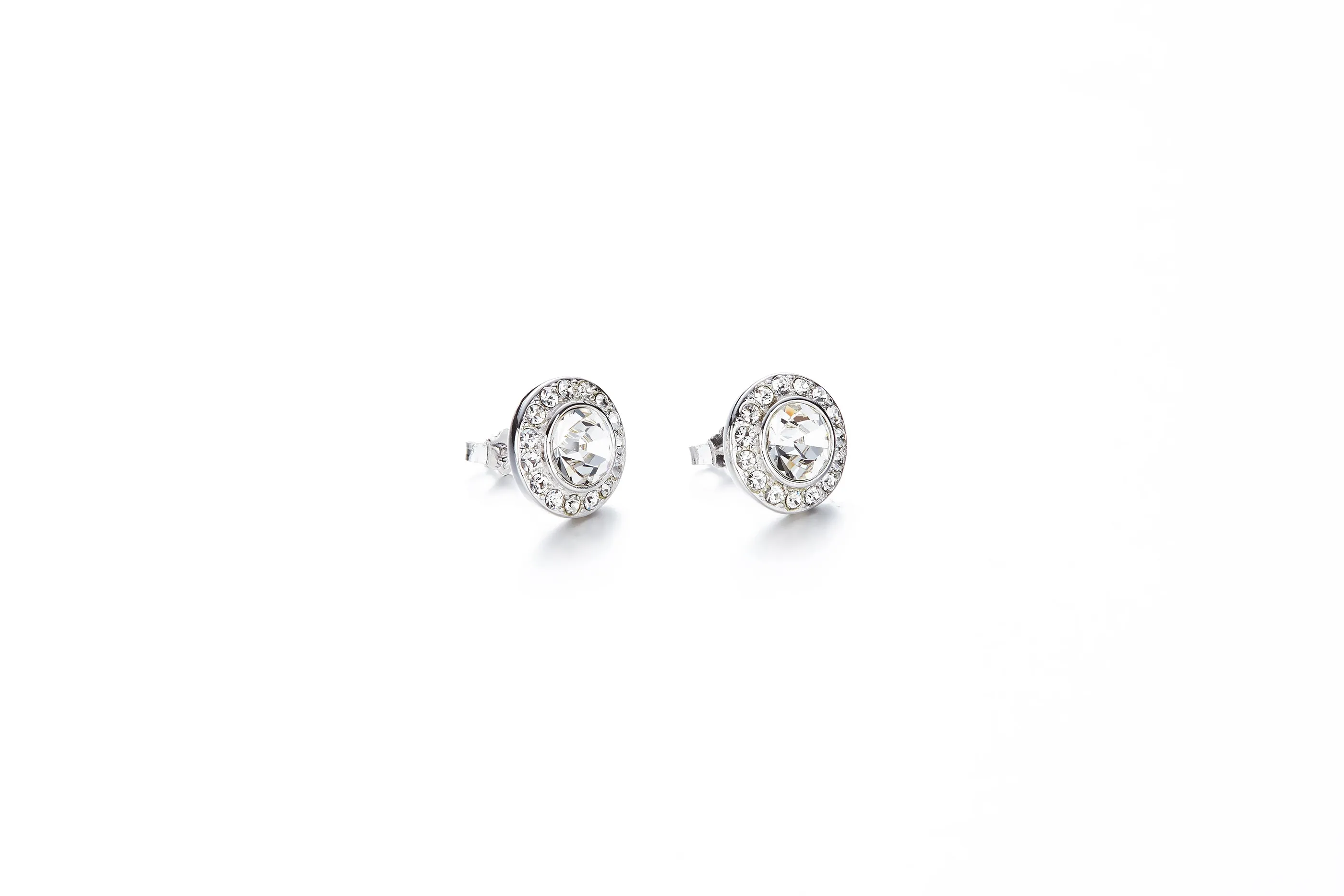 Sterling silver white swarovski crystal earring