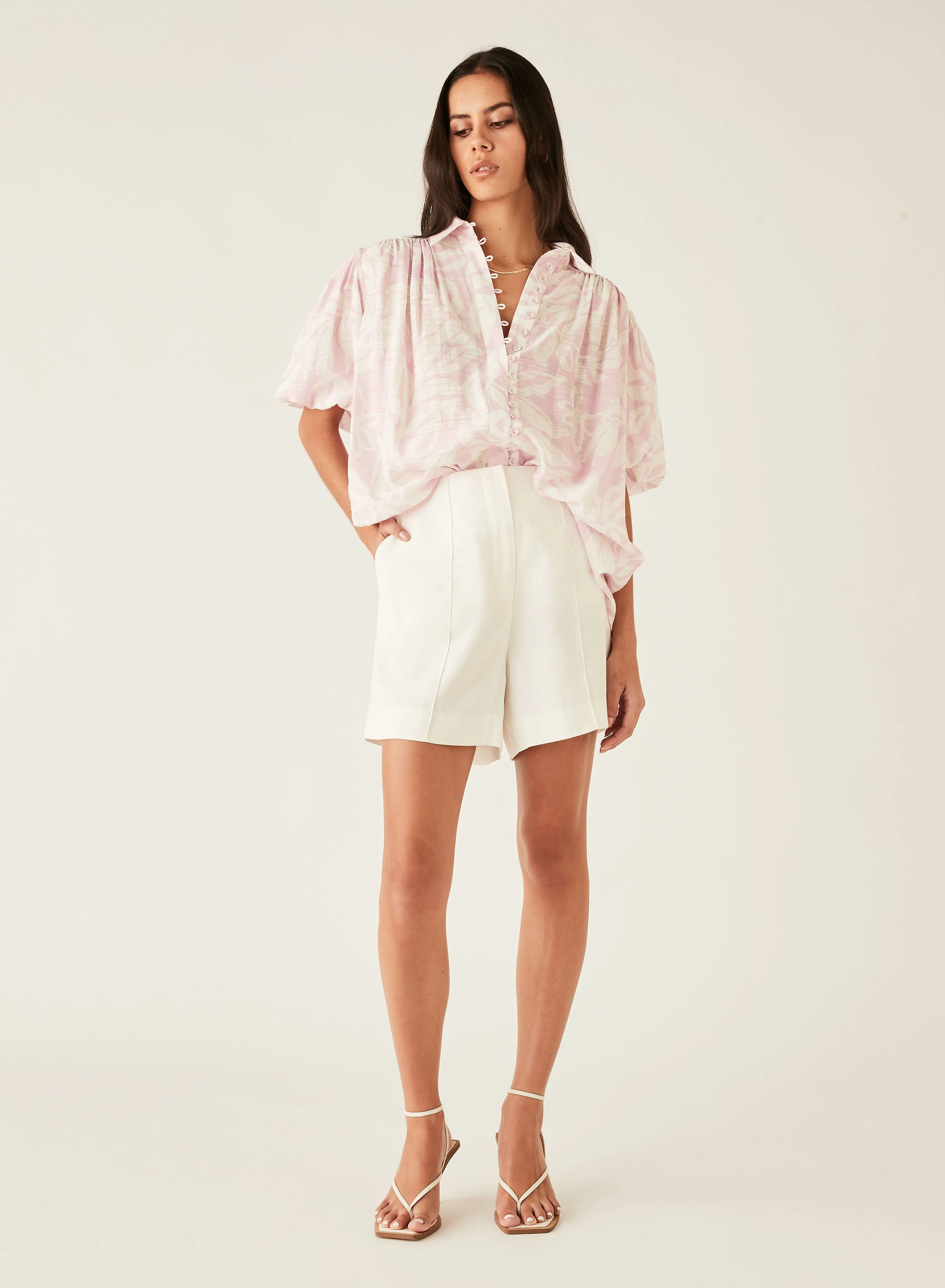 Sumerset Blouse (Pink/White)