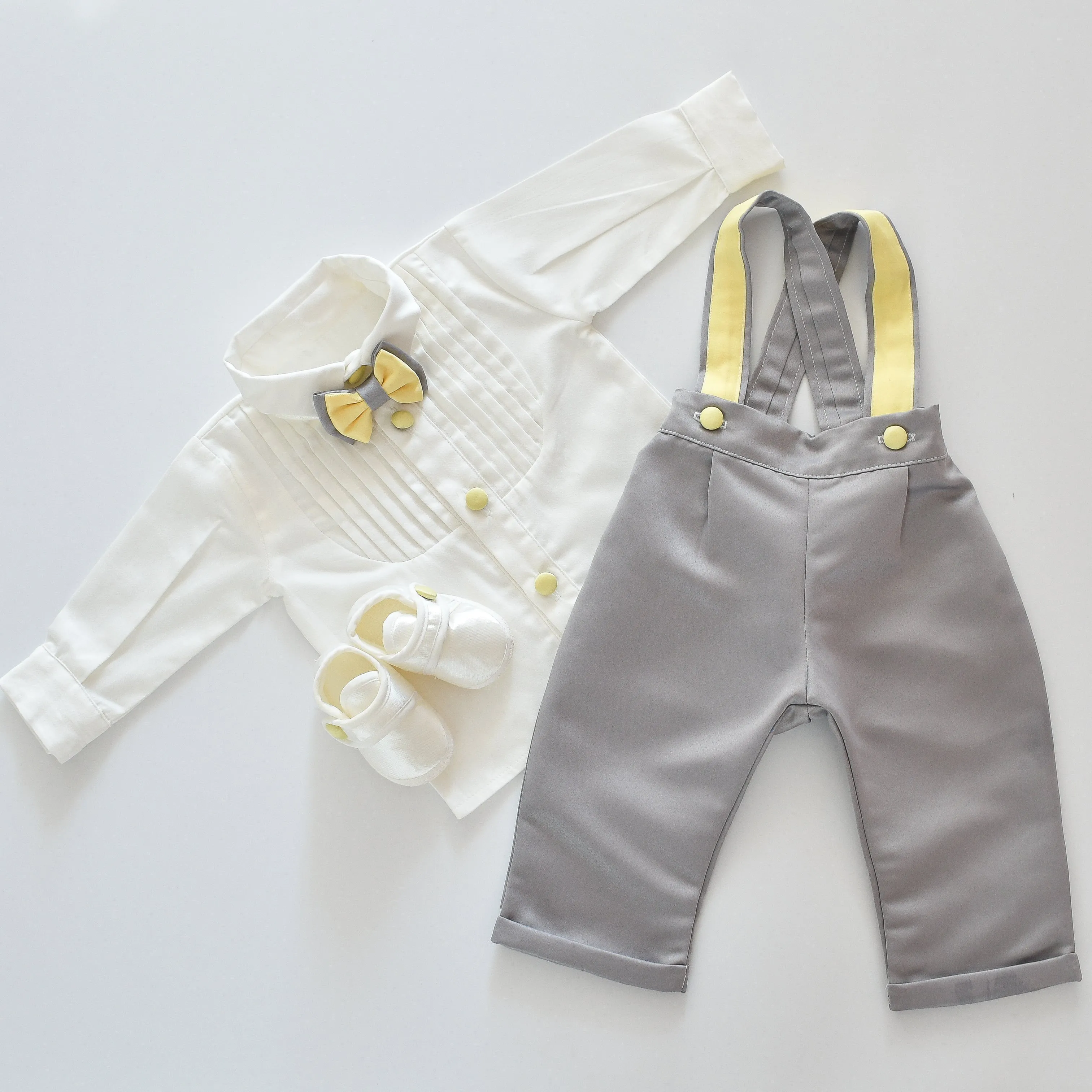 Suspenders Boy Set (Grey)