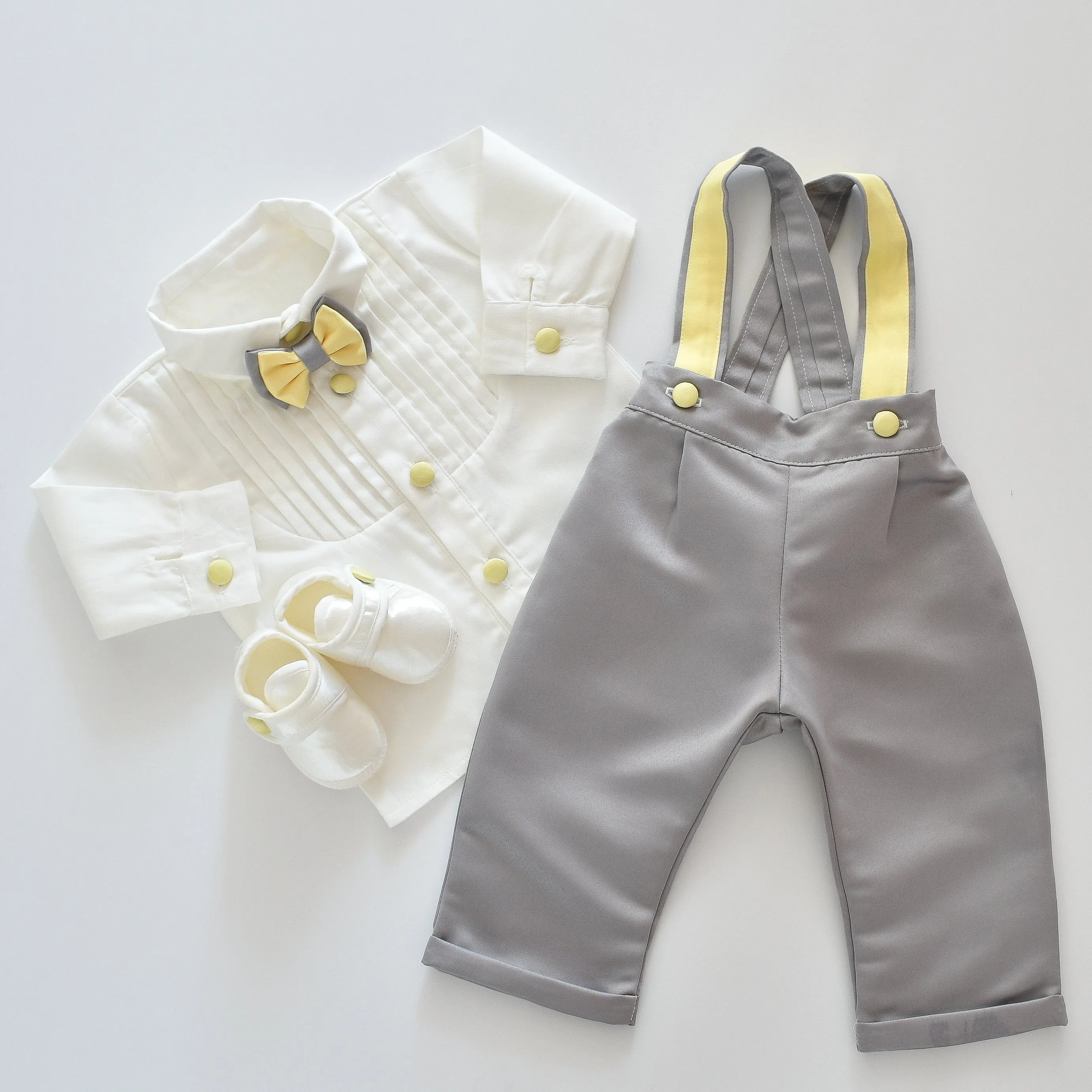 Suspenders Boy Set (Grey)