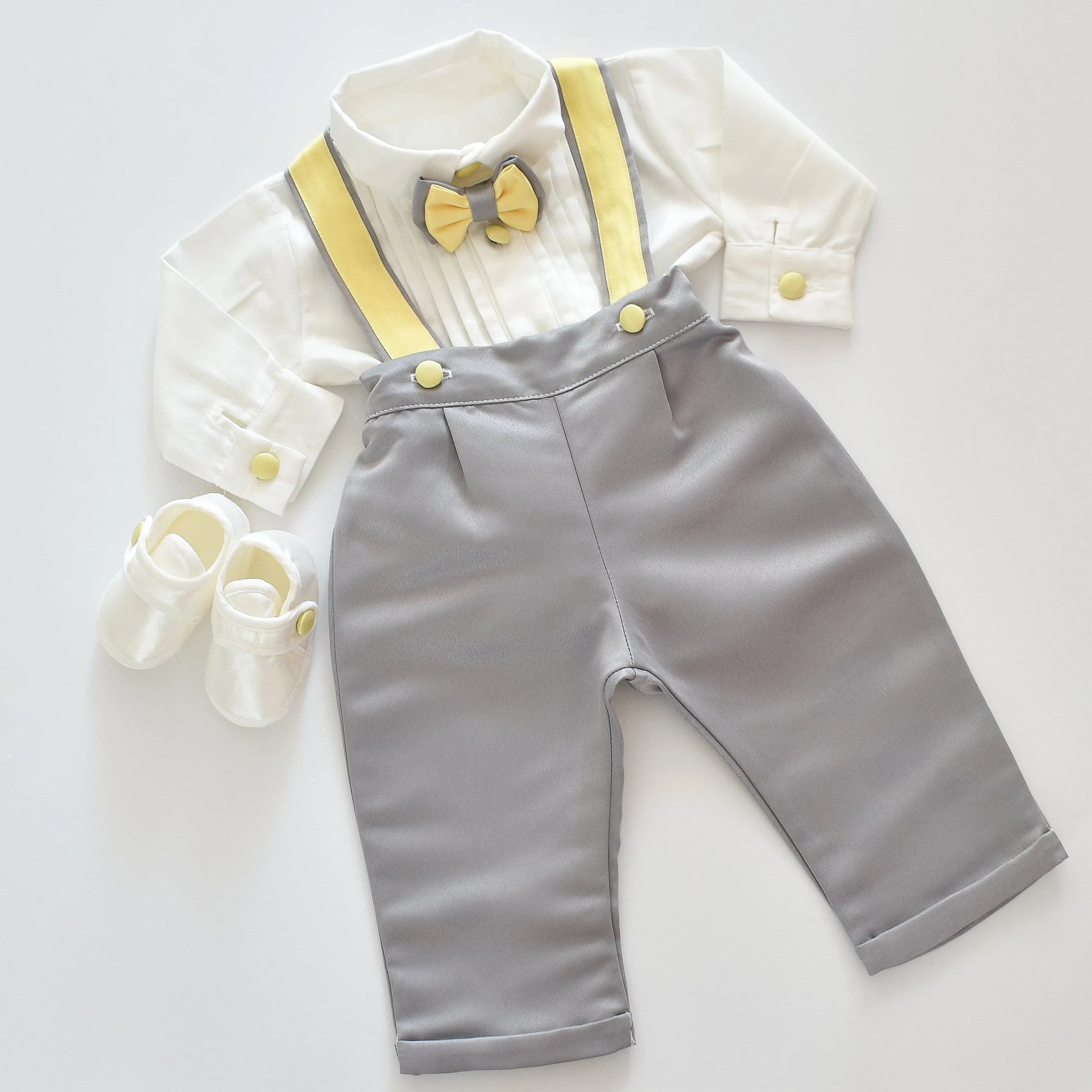 Suspenders Boy Set (Grey)