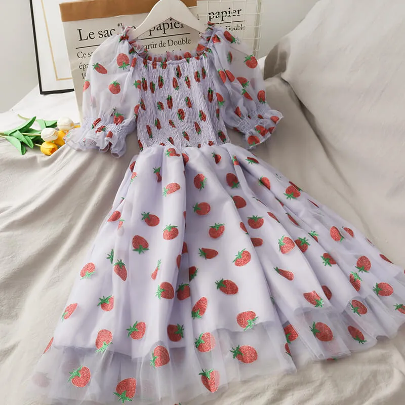 SWEET STRAWBERRY BLING MESH DRESS BY61503