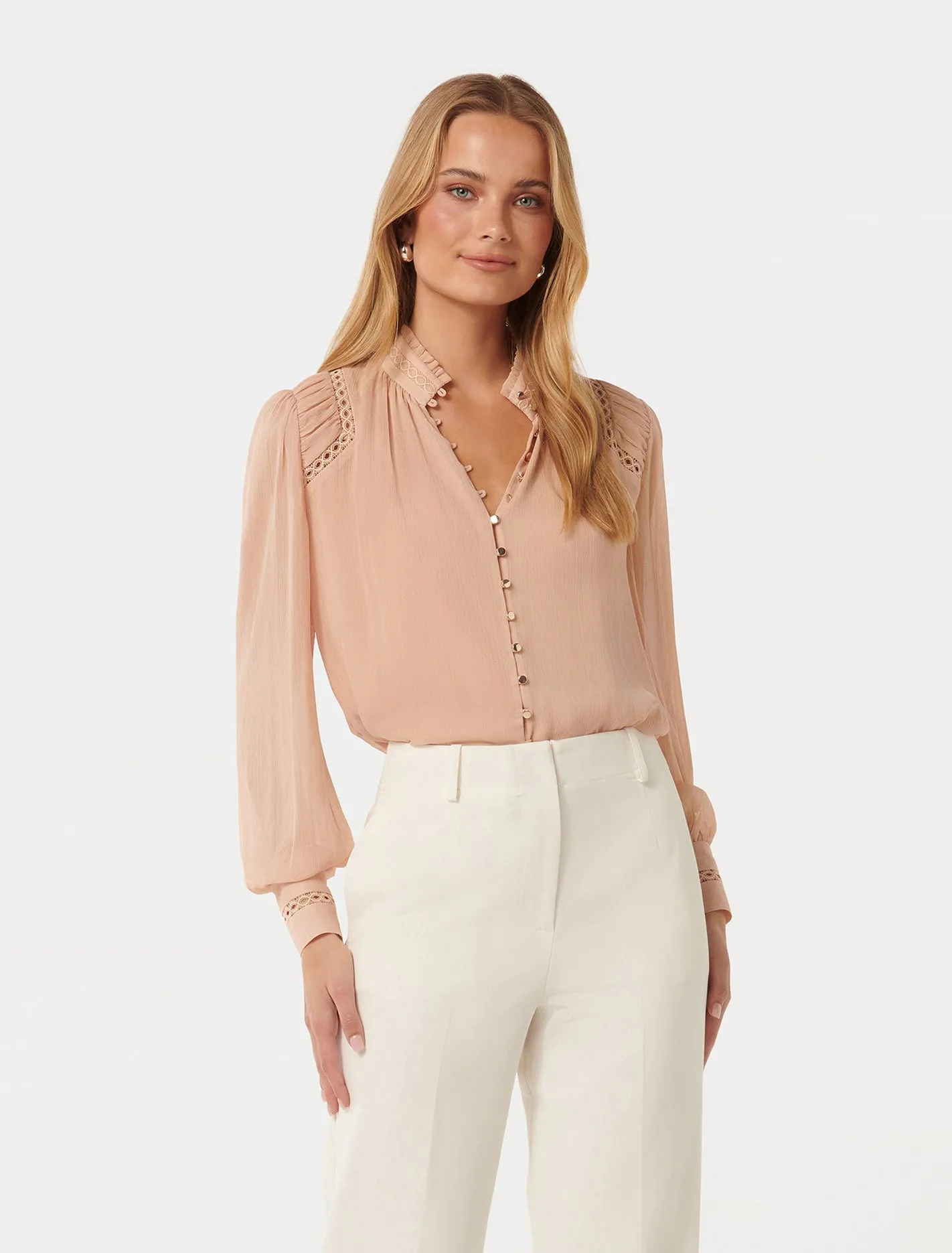 Taffy Trim Insert Blouse