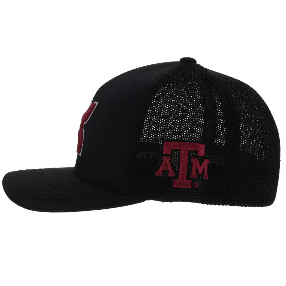 TEXAS A&M BLACK W/MAROON & GREY HOOEY LOGO HAT