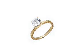 The small golden white crystal ring