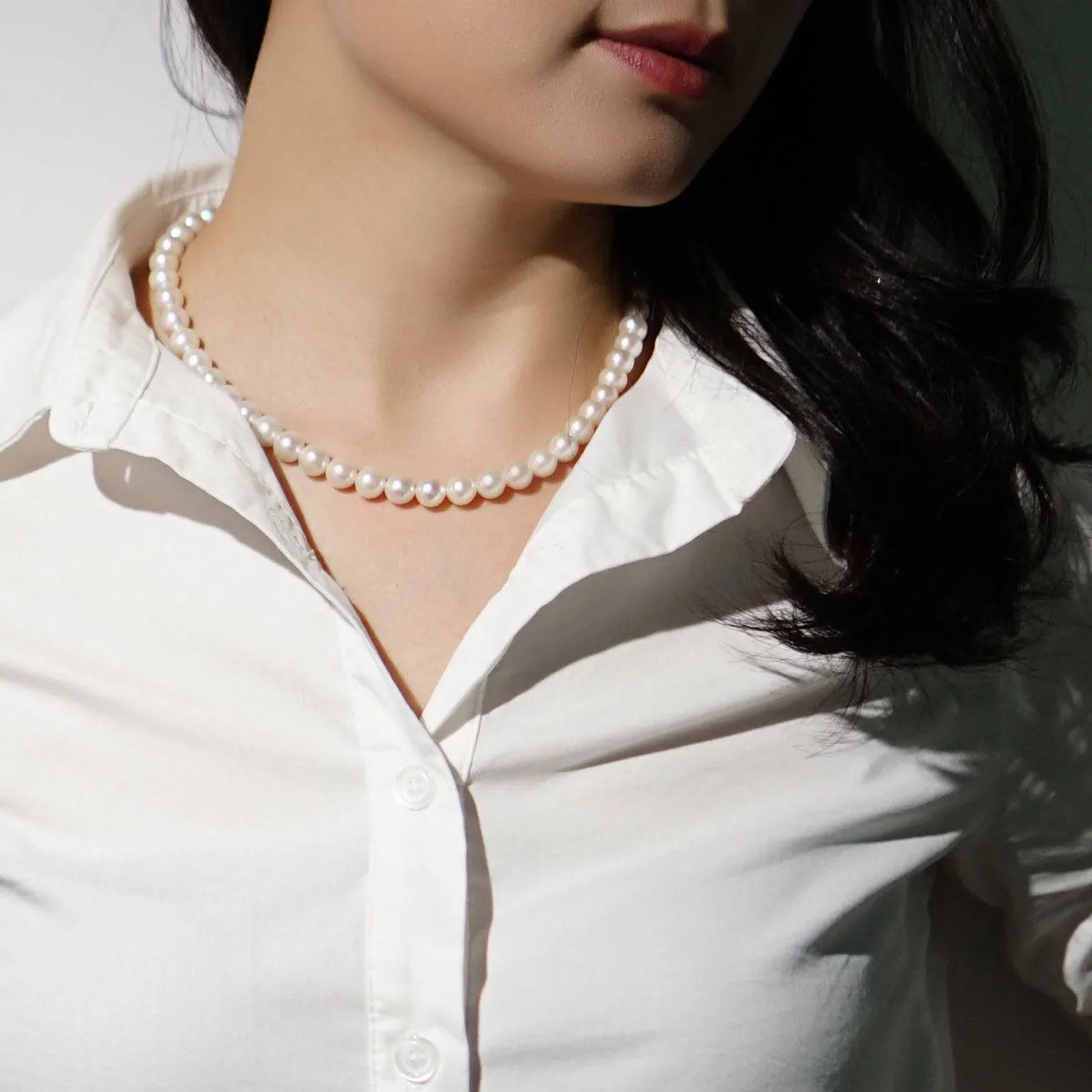 Top Grade Pearl Necklace   Earrings Set WS00090