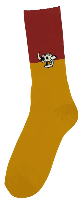 TOY MACHINE SOCKS DEAD MONSTER SPLIT MAROON