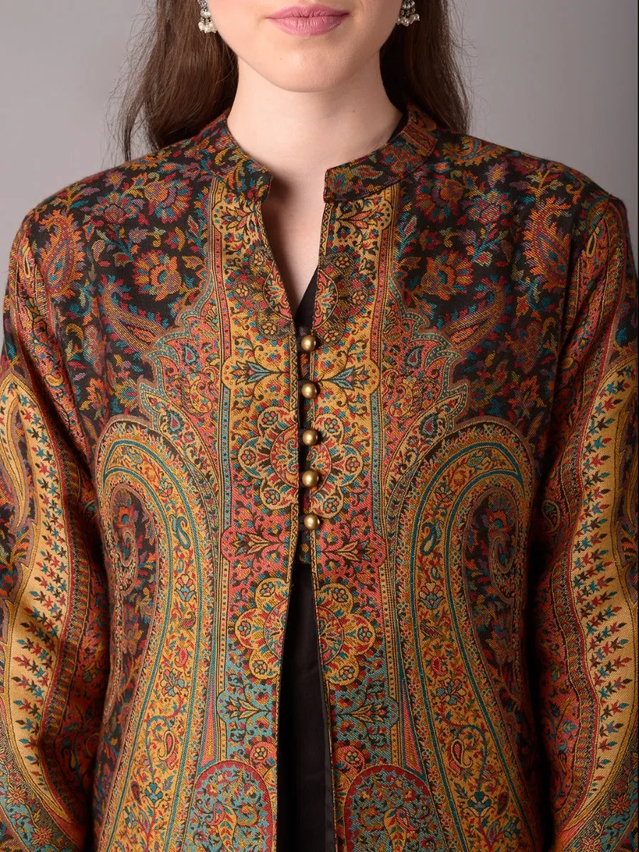 Women Black Paisley Jacket