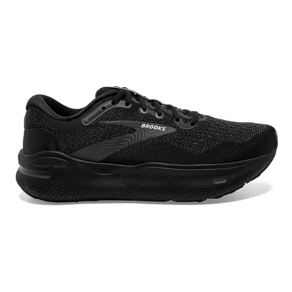 Women's Brooks Ghost Max, Black/Black/Ebony, 6 B Medium