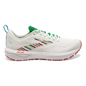 Women's Brooks Revel 6, White/Green/Red, 12 B Medium